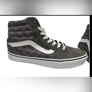 Vans Gray Suede Sk8 Hi Pro Ultracush Grey Checkered Shoes Mens Size 9 Sneakers